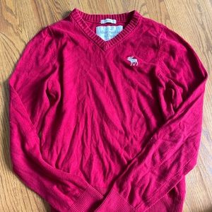 Abercrombie and Fitch Mens Red Muscle Sweater Pullover Size M